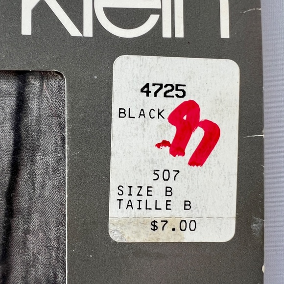 2 Pair Vintage Calvin Klein Stockings Size B Hosiery Black Striped Open Package - Picture 6 of 8